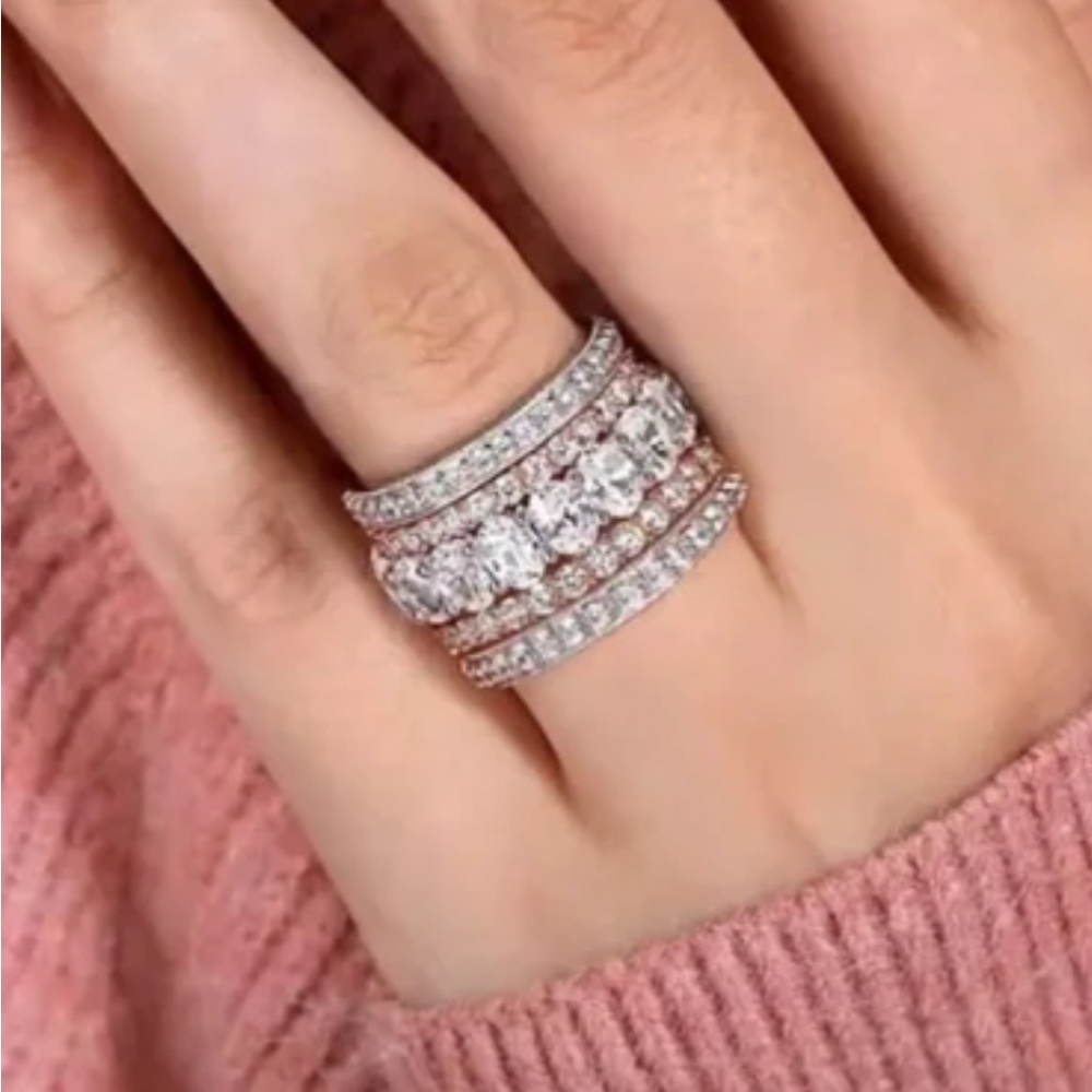 All In Luxurious Silver&Rose Gold Jewelry Set